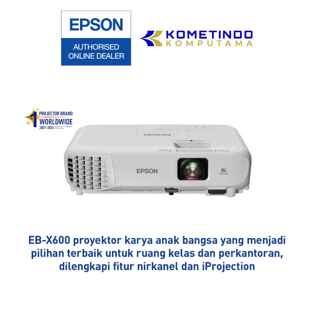 Epson - TKDN EB-X600 XGA 3LCD (3600 LUMENS) Projector Epson X600 Proyektor EPSON EB-X600 EBX600 EB X