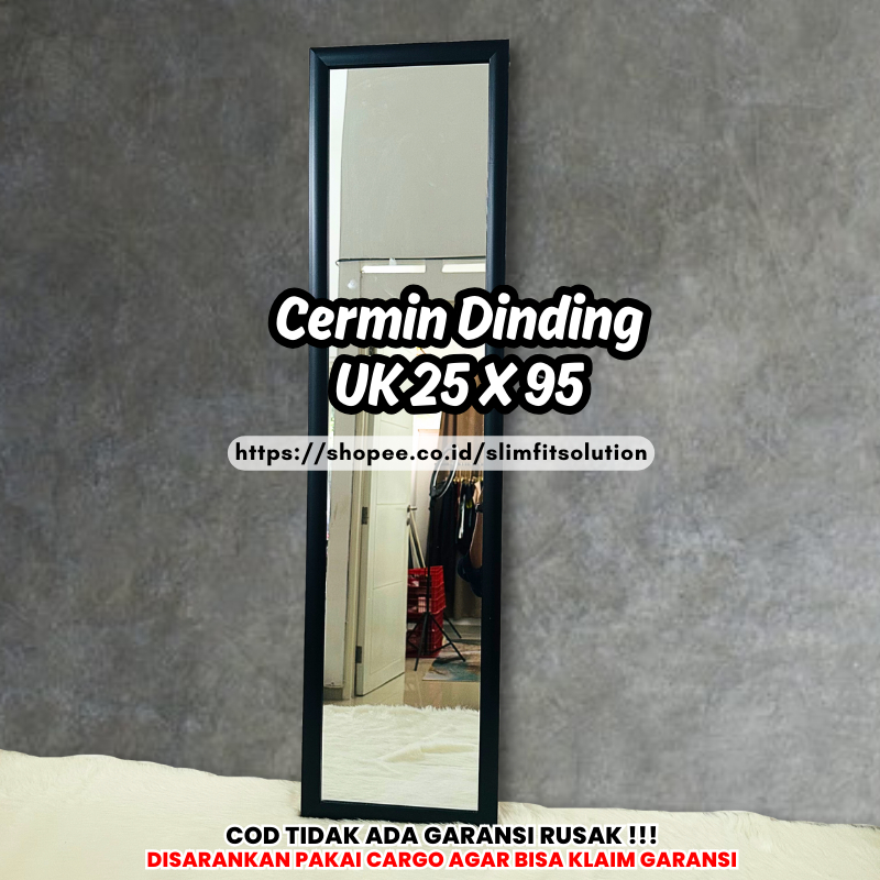Cermin Tempel Dinding Gantung 25 x 95 CM Kaca Untuk Kamar Mandi Cermin Panjang Minimalis Tempel