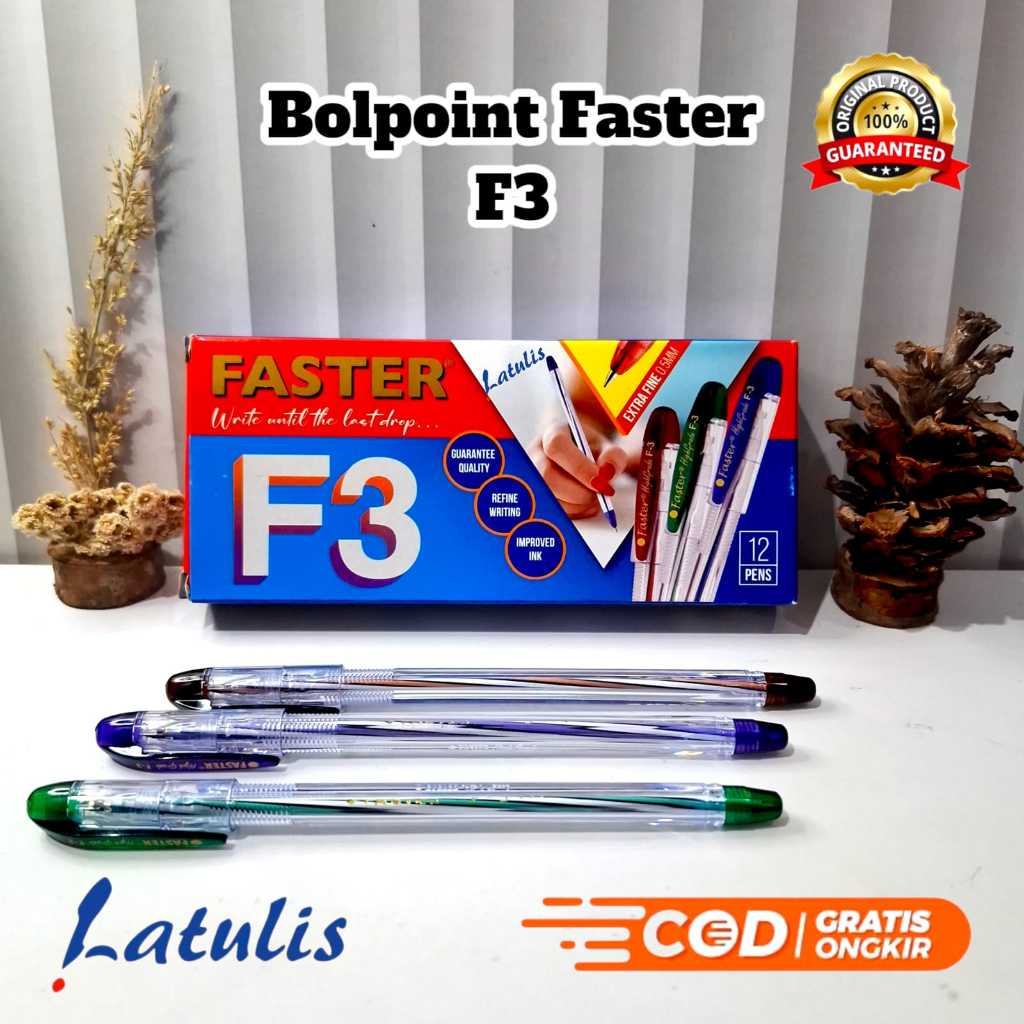 

BOLPEN FASTER F3 / Pulpen Bolpoin FASTER F3 / F-3 0.5 mm