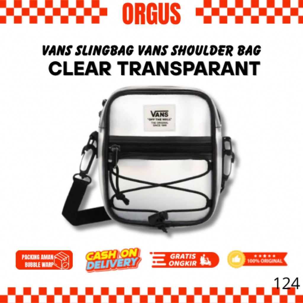 VANS SLINGBAG VANS SHOULDER BAG CLEAR TRANSPARANT ORIGINAL UNISEX