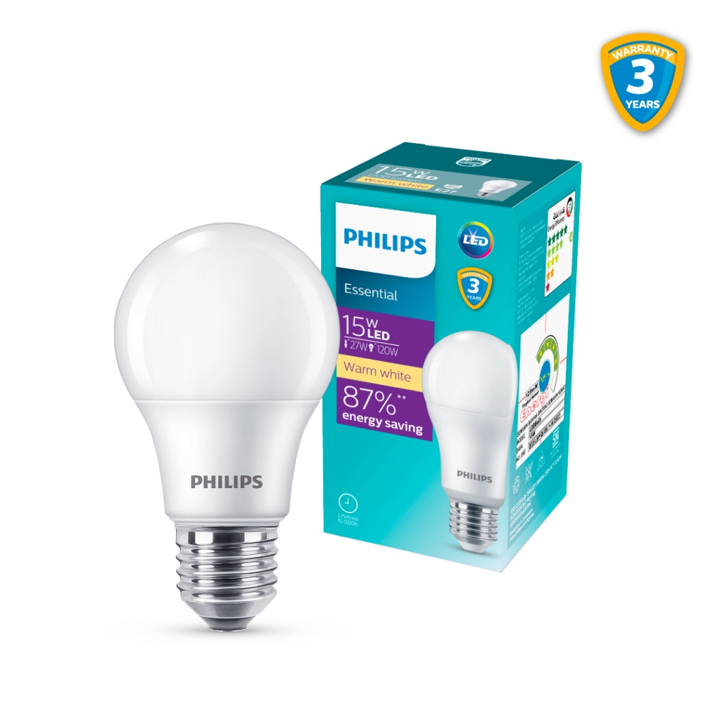 Philips LED Bulb Essential Bohlam 15W 30K Kuning