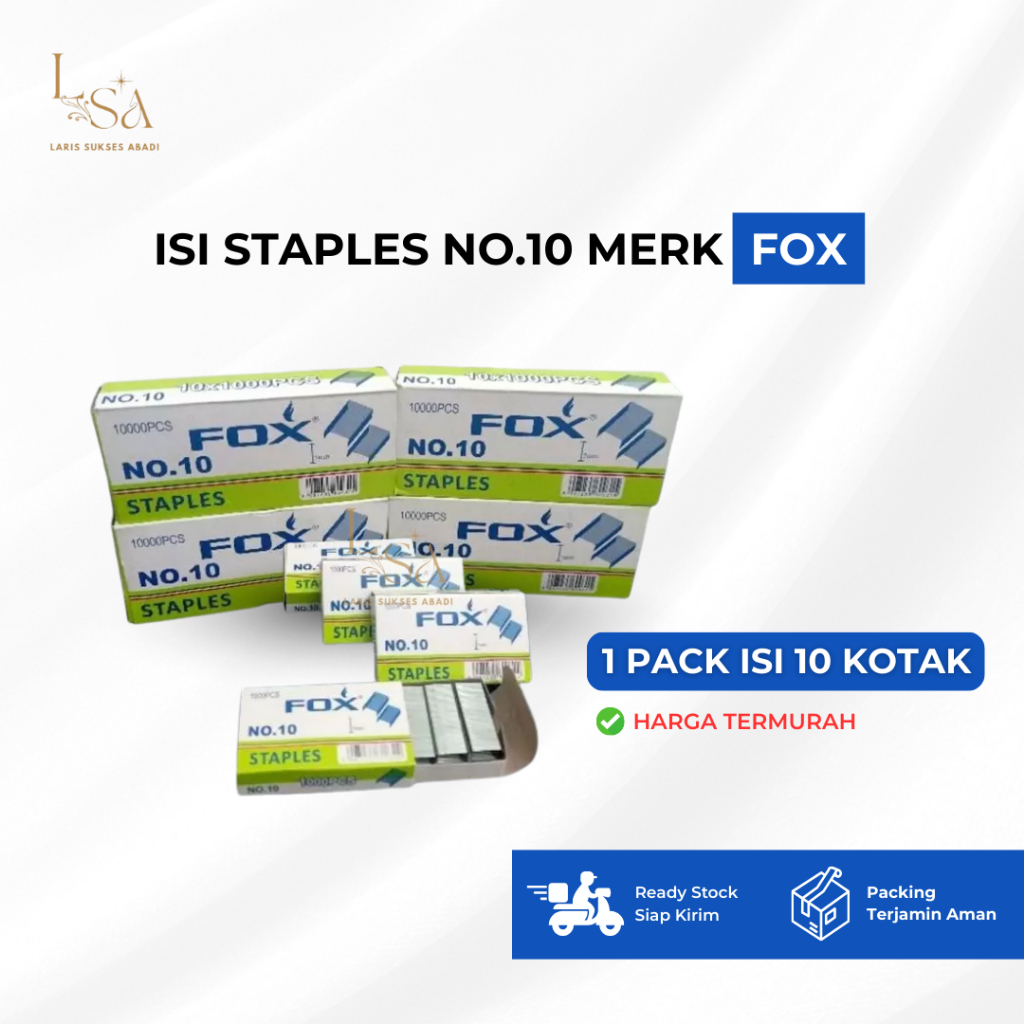 Isi Staples Merk Fox No. 10 / Isi Staples No 10