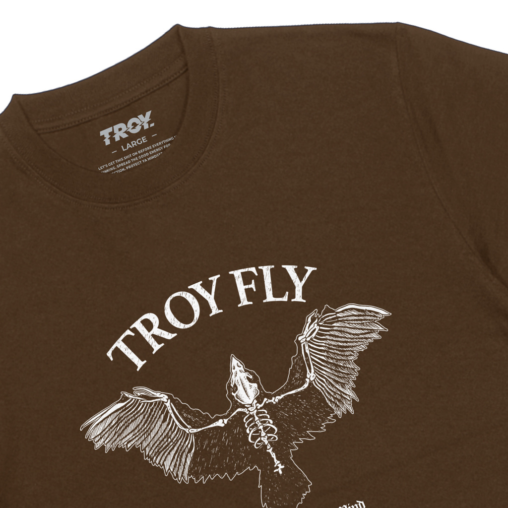 Troy Company Tshirt Toffee Fly State - Kaos Lengan Pendek Kaos Coklat Toffee MTD 3285