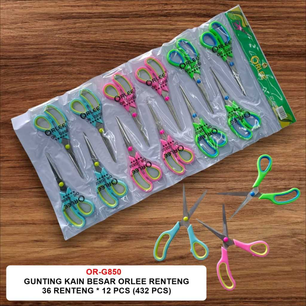 

Gunting Besar Orlee Warna Warni Tajam Isi 12 Pcs || Gunting Kertas Orlee Renteng Isi 12 Pcs Tajam