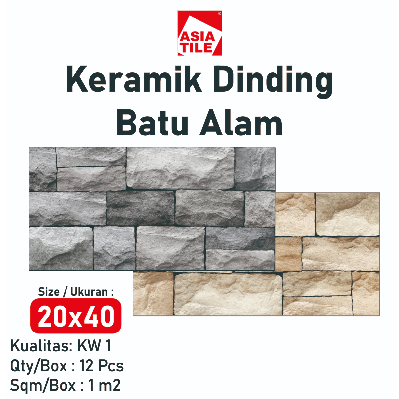 KERAMIK DINDING 20x40 BATU ALAM / KERAMIK 20X40 BATU ALAM