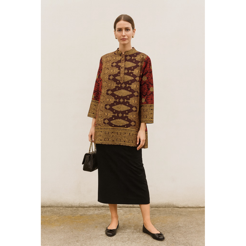 Masayu Batik - Blouse Batik Wanita Atasan Songket Palembang