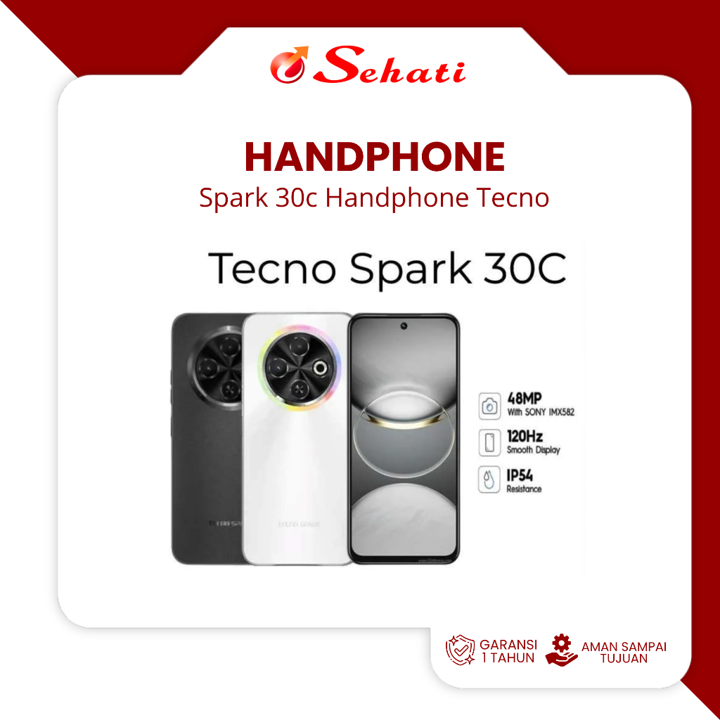 (CHAT ADMIN UNTUK PENGIRIMAN INSTANT) TECNO Spark 30c Hp Tecno Mediatek Helio G81 RAM 6GB ROM 128GB 
