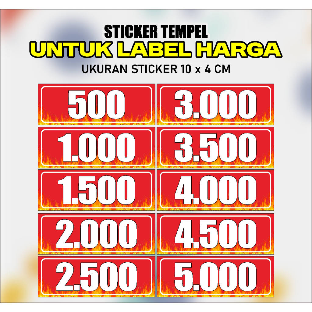 

STIKER TEMPEL UNTUK LABEL HARGA / STICKER DAFTAR HARGA SEBLAK WARUNG JAJANAN / STIKER HARGA TOPPING SEBLAK WARUNG TOKO DLL