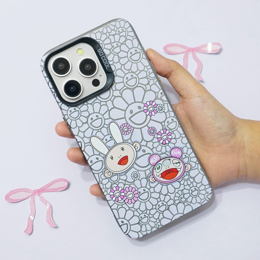 Case Hologram Black Motif Takashi Murakami Soft Colour Cute Untuk Type Hp Infinix [IMC-02]