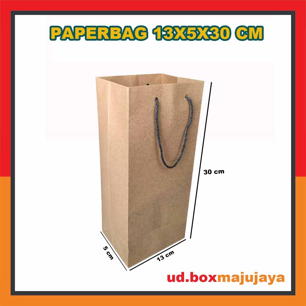 Paper Bag 13X5X30 Cm (PAKET 12 PCS) / Tas Kertas / Tas Kado / Tas Souvenir / Tas Tumbler