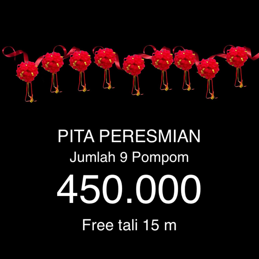 

Pita peresmian gunting pita opening pita satin Tille merah set gunting pita grand opening set lengkap gunting peresmian siap pakai