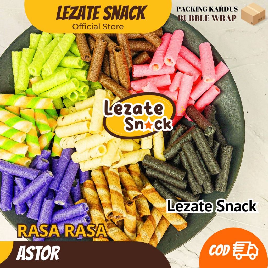 

Astor Mini Coklat 250GR Aneka Pilihan Rasa Strawberry Blackforest Vanila Pandan Greentea Choco Peanut Blueberry / Wafer Roll Kiloan Astor Kiloan Barcelona / Wafer Rolls Coklat Susu Lezate 1/2 kg Lezate Snack SEDAP SNACK