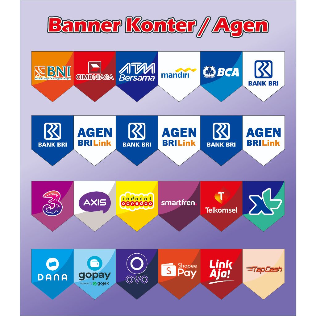 sapanduk banner konter brilink segitiga bahan mmt flexy 280 gsm