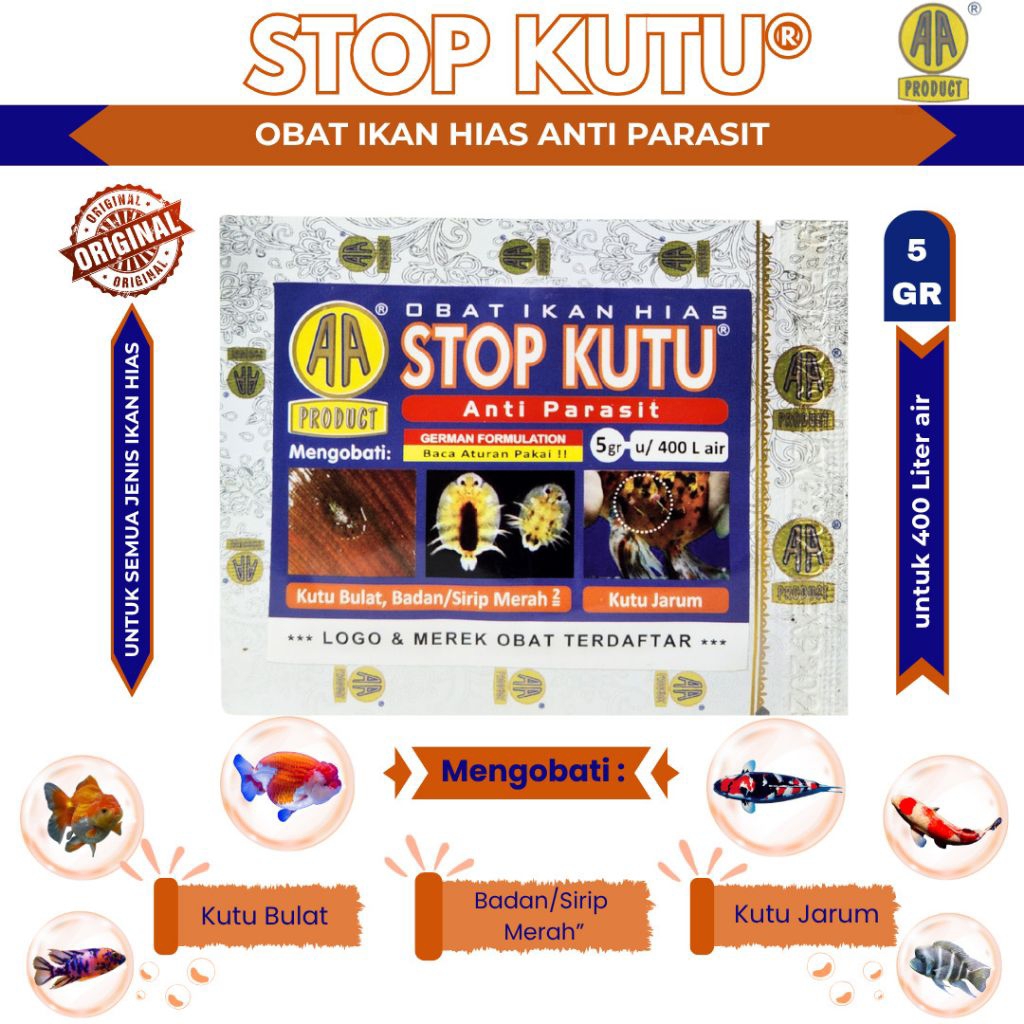 Obat Ikan Hias anti kutu AKARI AA STOP KUTU