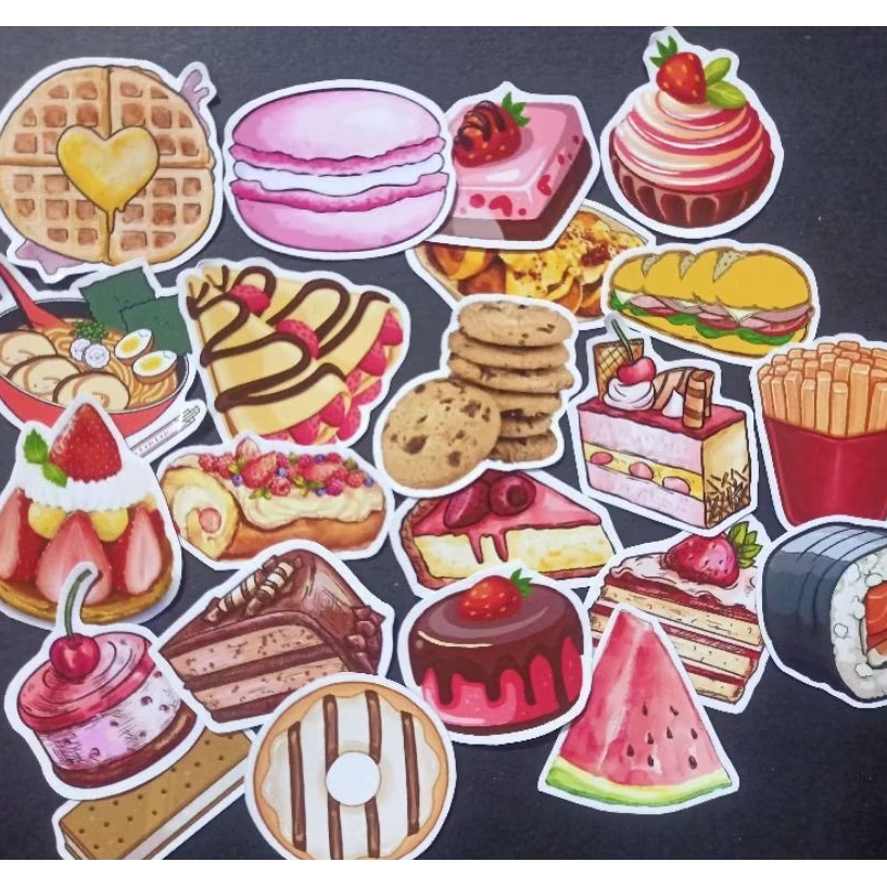 

[55 | 52 BIJI] STIKER MOTIF MAKANAN + BOX ESTETIK | AESTHETIC STICKER FOODS MODE | SUDAH CUTTING | GLOSSY | JOURNALING | SCRAPBOOK | LUCU | MENARIK / STIKER BUKU