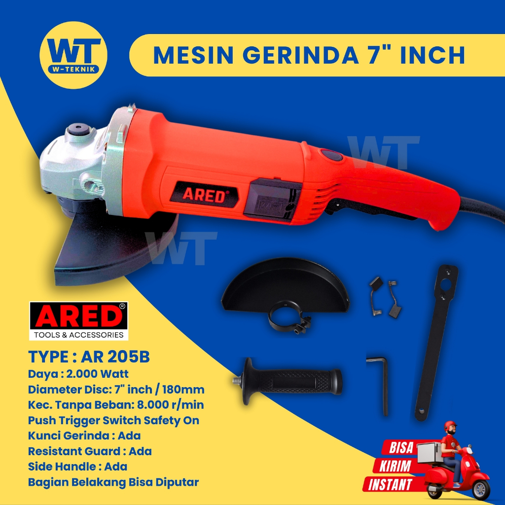 Mesin Gerinda 7" inch ARED AR205B Mesin Gerinda 7" inch 180mm 8000 RPM