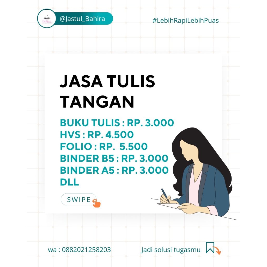 

Jasa Tulis Tangan Termurah | Custom Handwriting di Kertas HVS, Buku SIDU, Kertas Folio, Binder B5 & A5