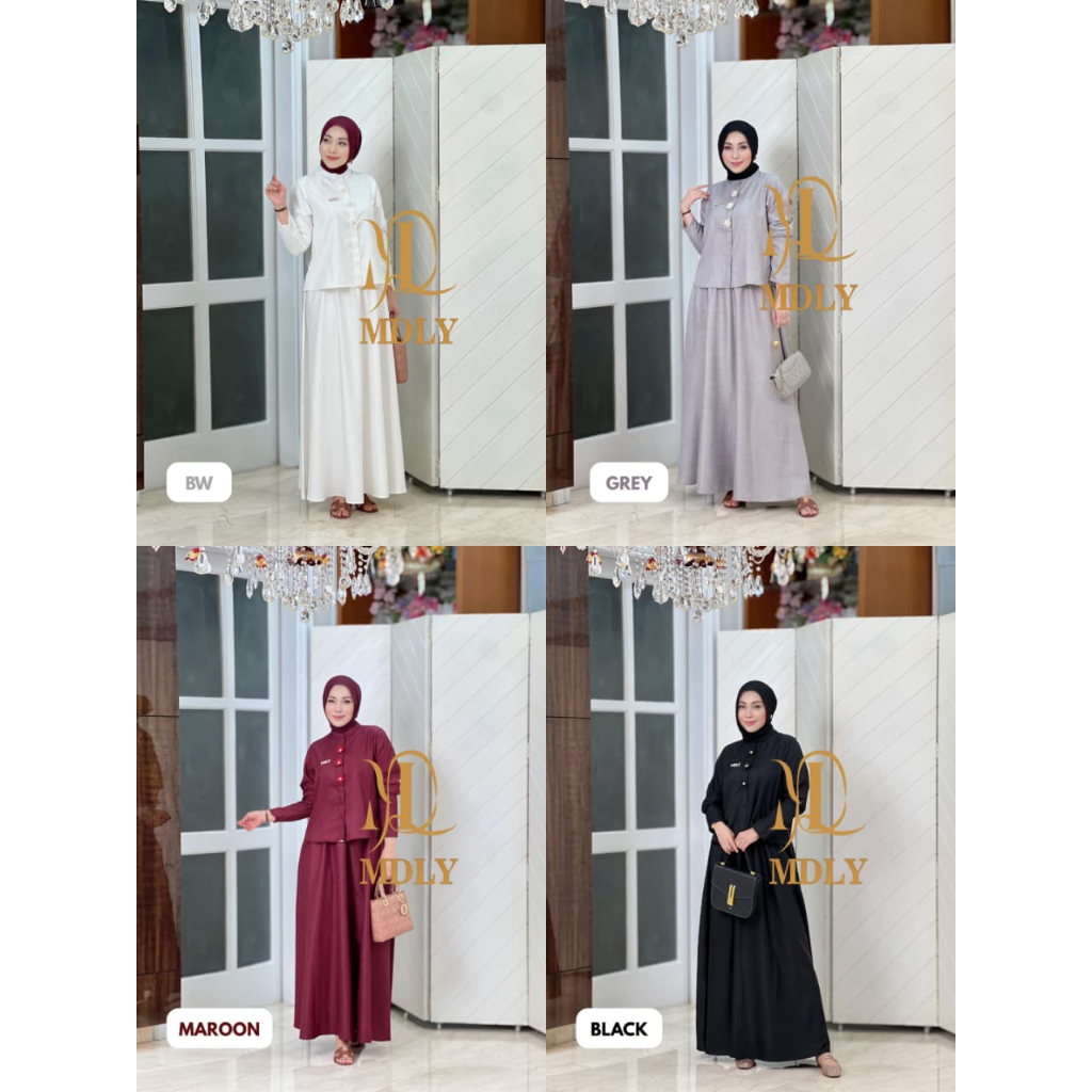 Diana Set By MDLY - One Set Wanita Setelan Wanita Murah Terbaru Bahan Katun Premium Polos Setcel Wan