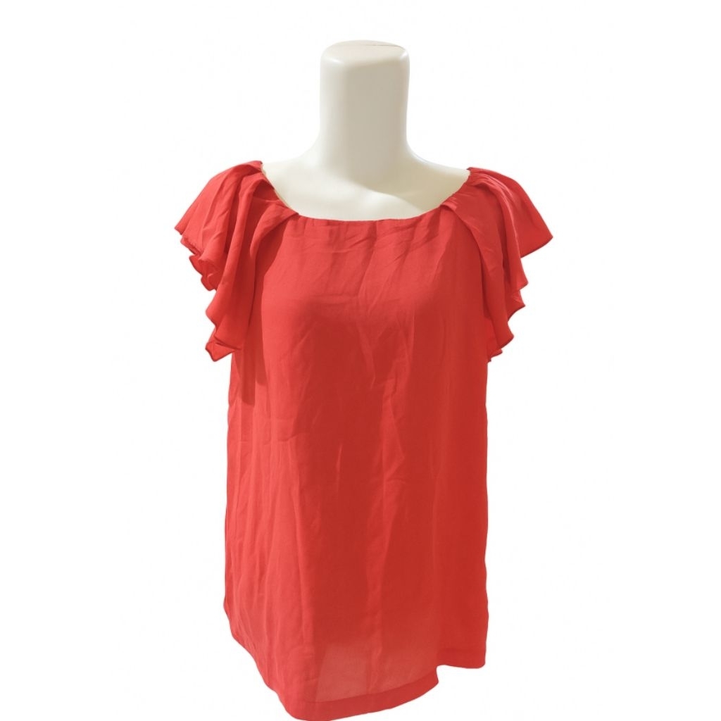 MAC STYLE PRELOVED SURABAYA Atasan wanita EXECUTIVE PRELOVED merah lengan rimple