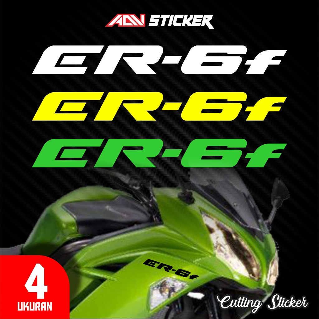 Sticker Cutting Logo KAWASAKI ER-6F | Cutting Sticker Motor Premium | 4 Ukuran | 10 Warna #31