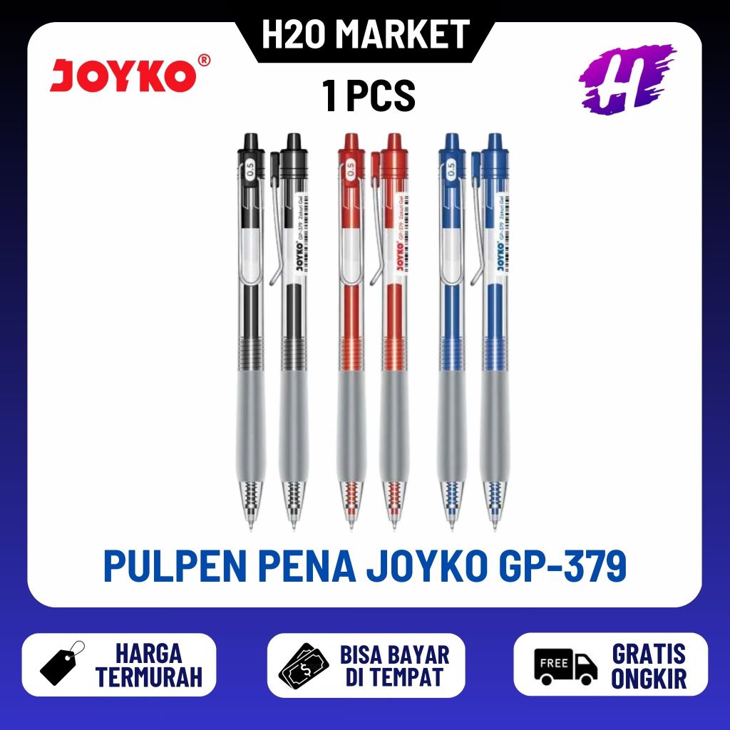 

❤️H2O❤️ Gel Pen Pulpen Pena Joyko GP-379 Zokuri Gel 0.5 mm Tinta Hitam