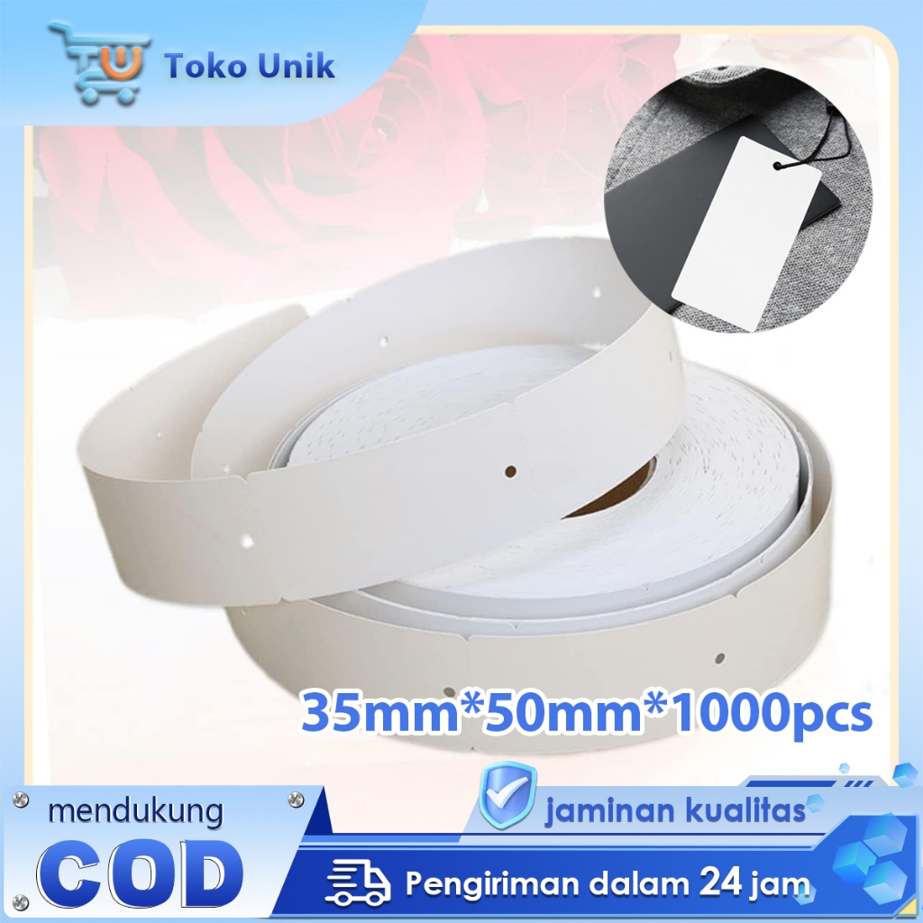 1000pcs Hang Tag Baju Kosong Putih Label Hangtag Baju Blank Dapat Dicetak Tag Baju Branded