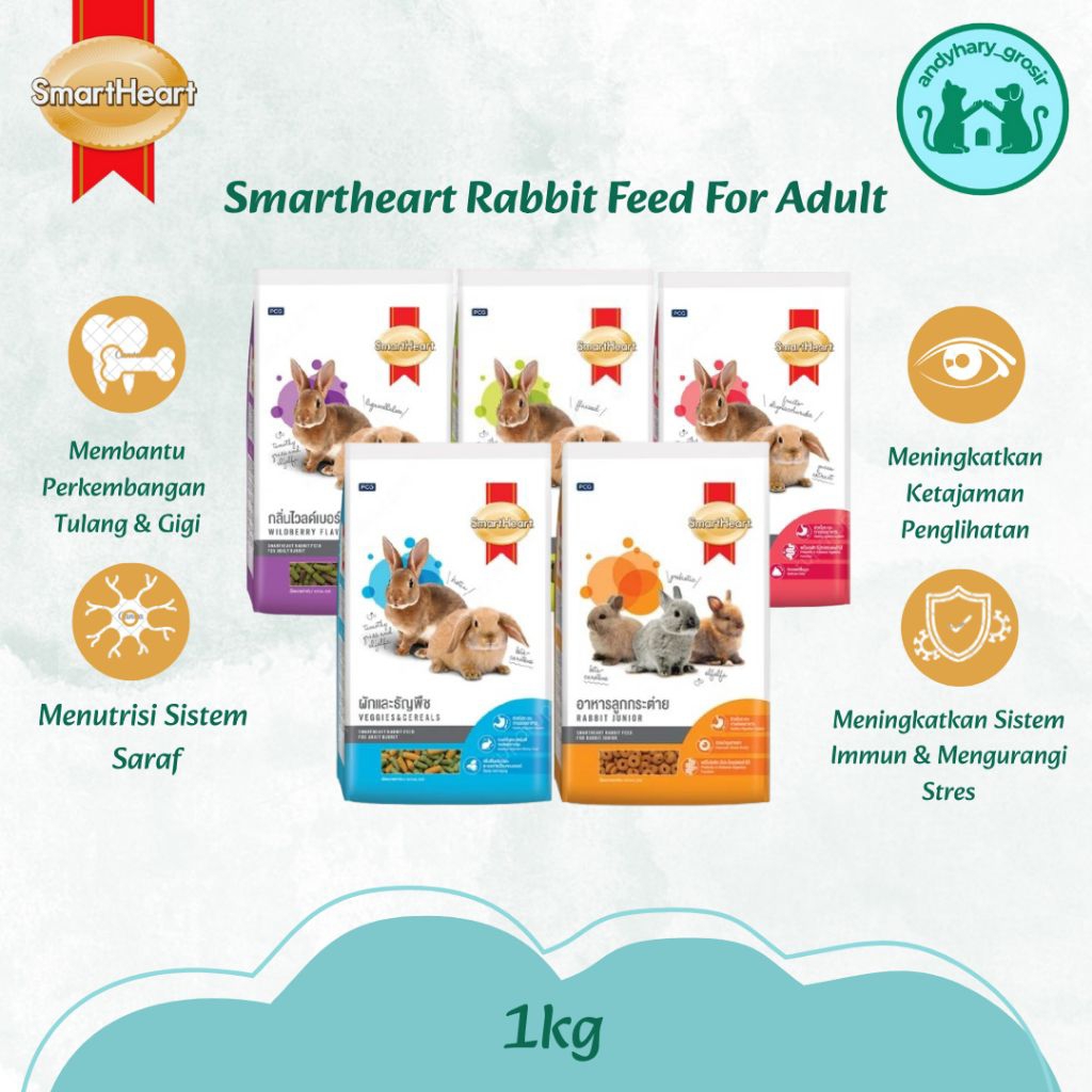 SmartHeart Rabbit Food 1 Kg Fresh Pack Pelet Makanan Kelinci 1Kg