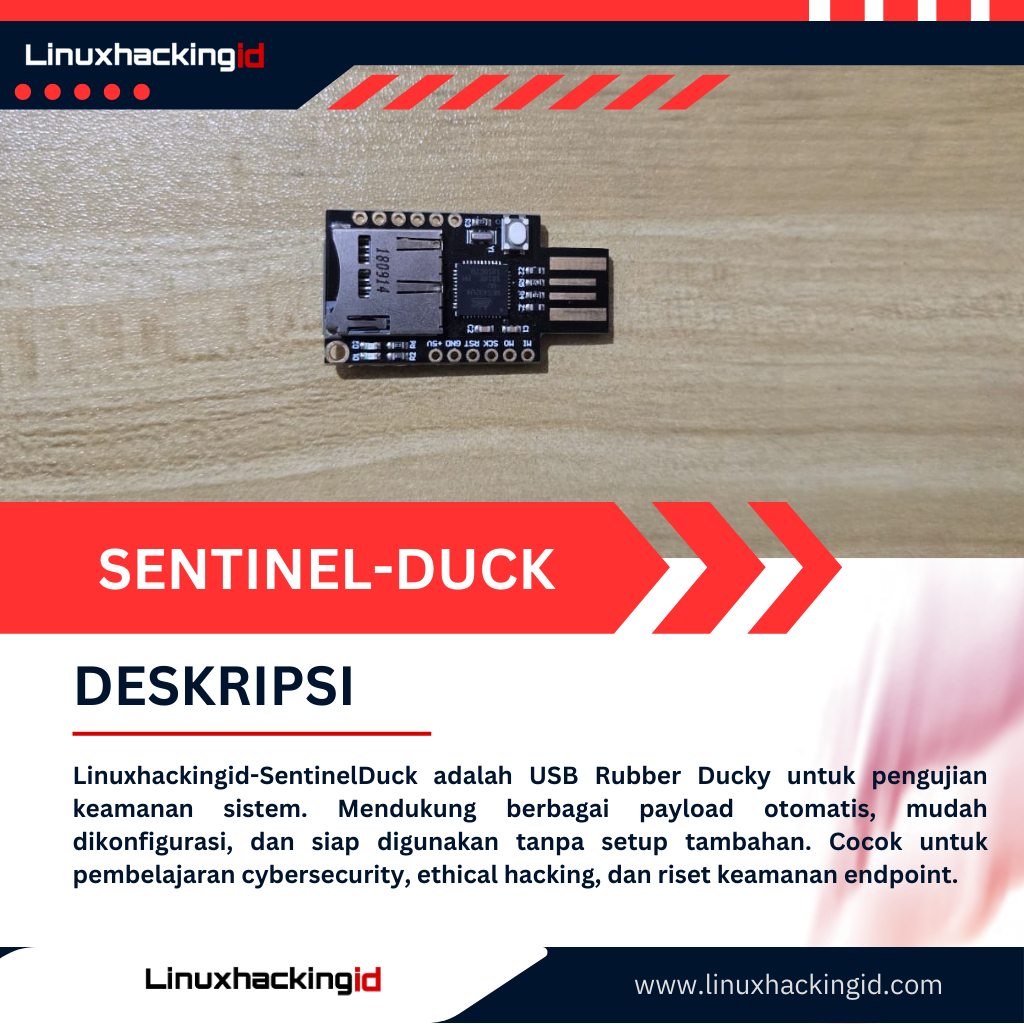 Linuxhackingid-SentinelDuck USB Rubber Ducky (Automation Payload Injection)