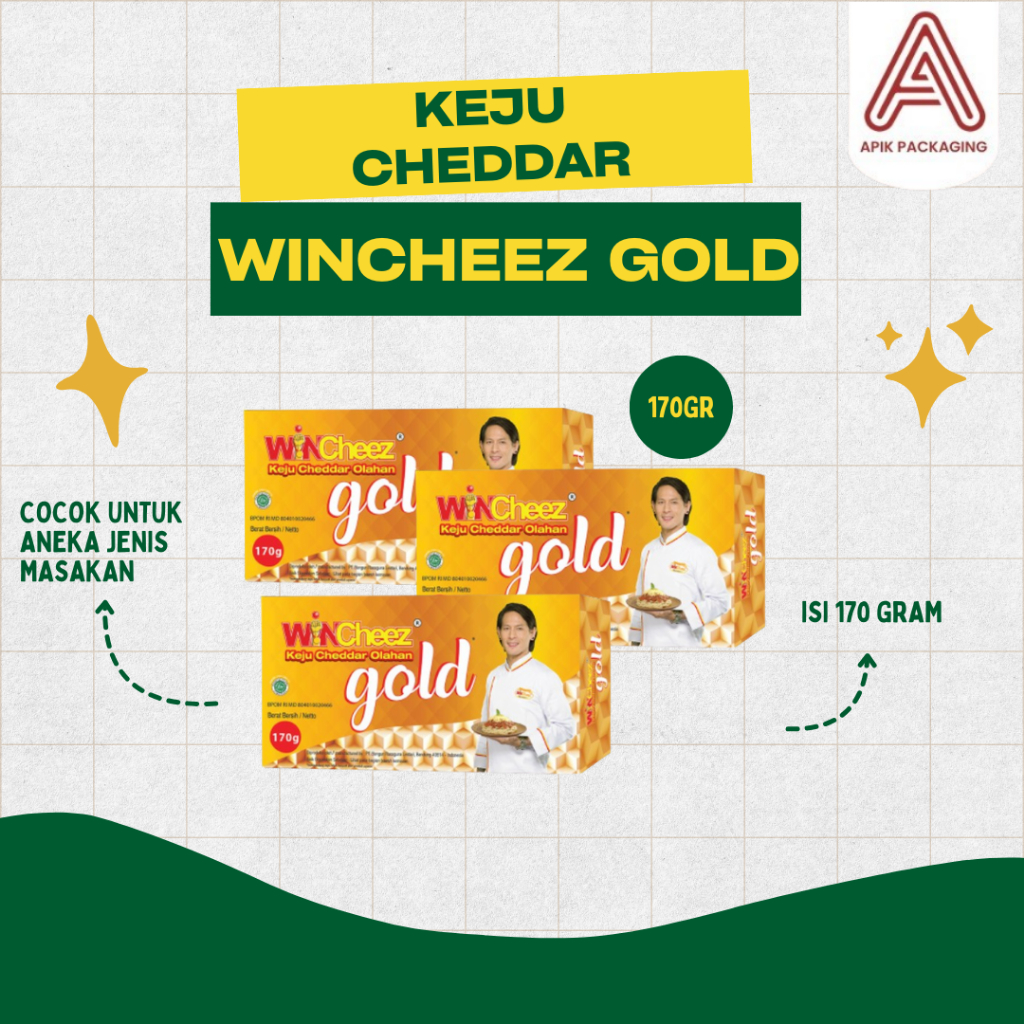 

Keju Wincheez Gold Cheddar 170gr + Gold Reguler 250gr