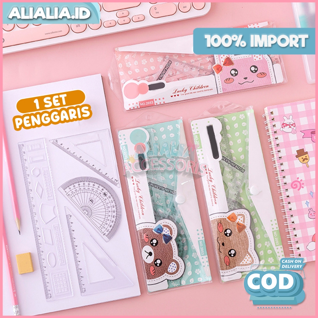 

Penggaris Set Lengkap 4 in 1 Alat Tulis Menggambar Perlengkapan Anak Sekolah