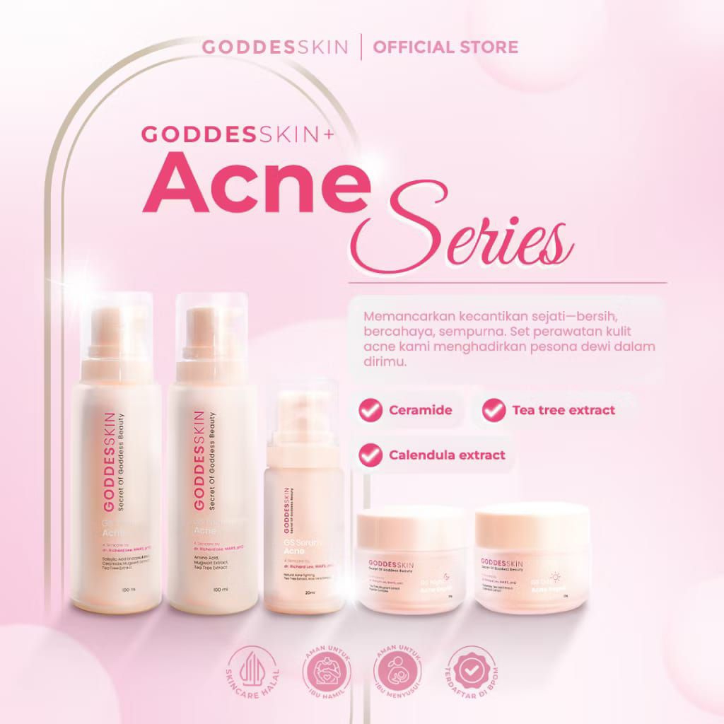 Goddesskin - GS Acne Series ORIGINAL BPOM by Dr. Richard Lee, GS Day Acne Cream, GS Night Acne, GS F