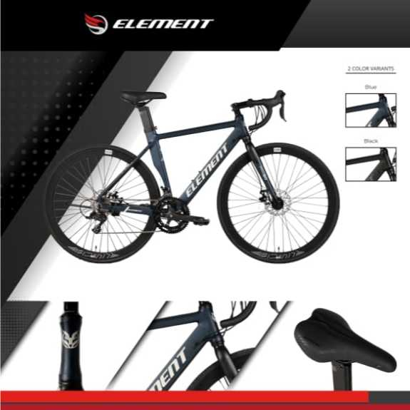 SEPEDA BALAP ELEMENT FRC 50 ROAD BIKE 700C FREAM ALLOY 2X8 SPEED BY ELEMENT TERBARU ELEMENT  FRC 38