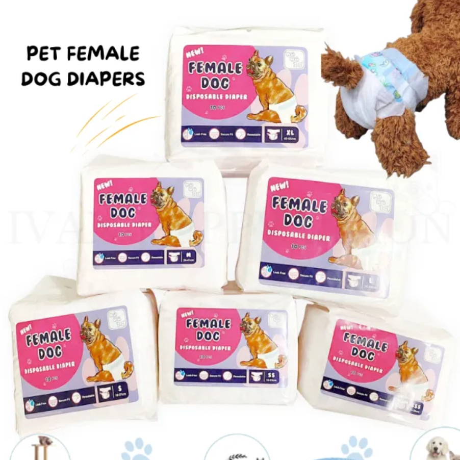[PIXIE PAW] ECER POPOK BETINA JANTAN DIAPERS ANJING KUCING | DOG DISPOSABLE BELLY BELT MENS DIAPER |