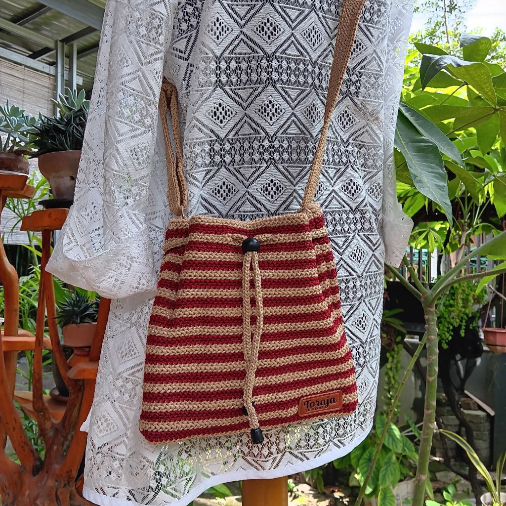 Tas Rajut Serut Toraja Crochet Bag Tas Rajut Toraja