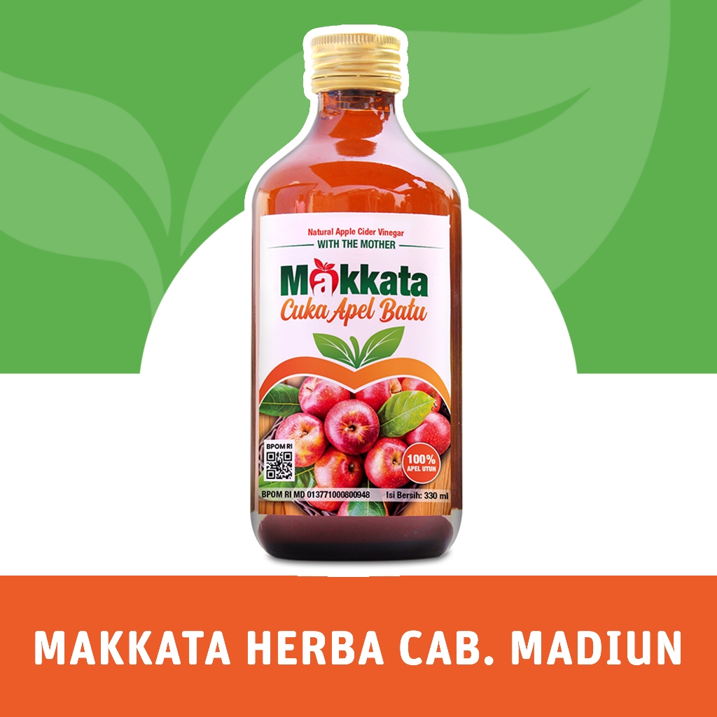 

Makkata Cuka Apel With Mother Organik 330ml - Apple Cider Vinegar Asli Botol Kaca