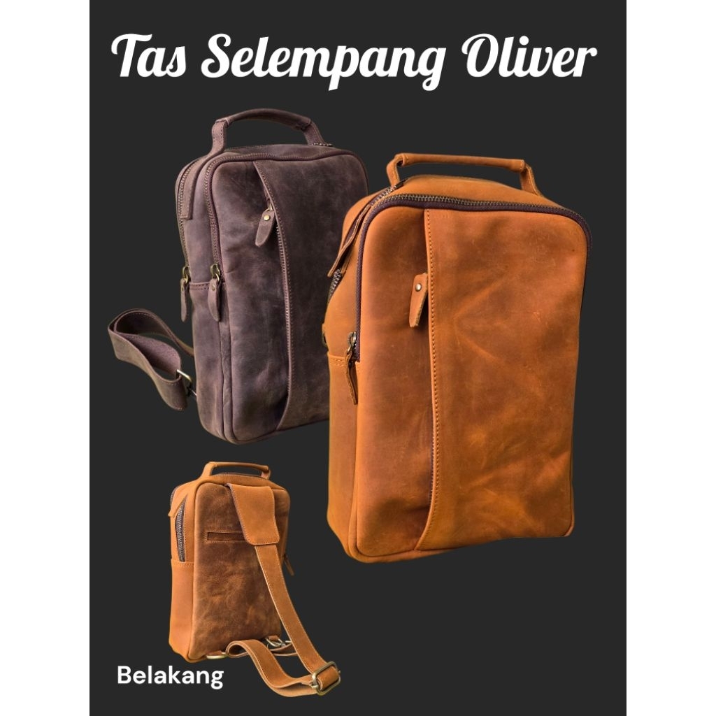 Tas Selempang Pria Kulit Sapi Asli Oliver