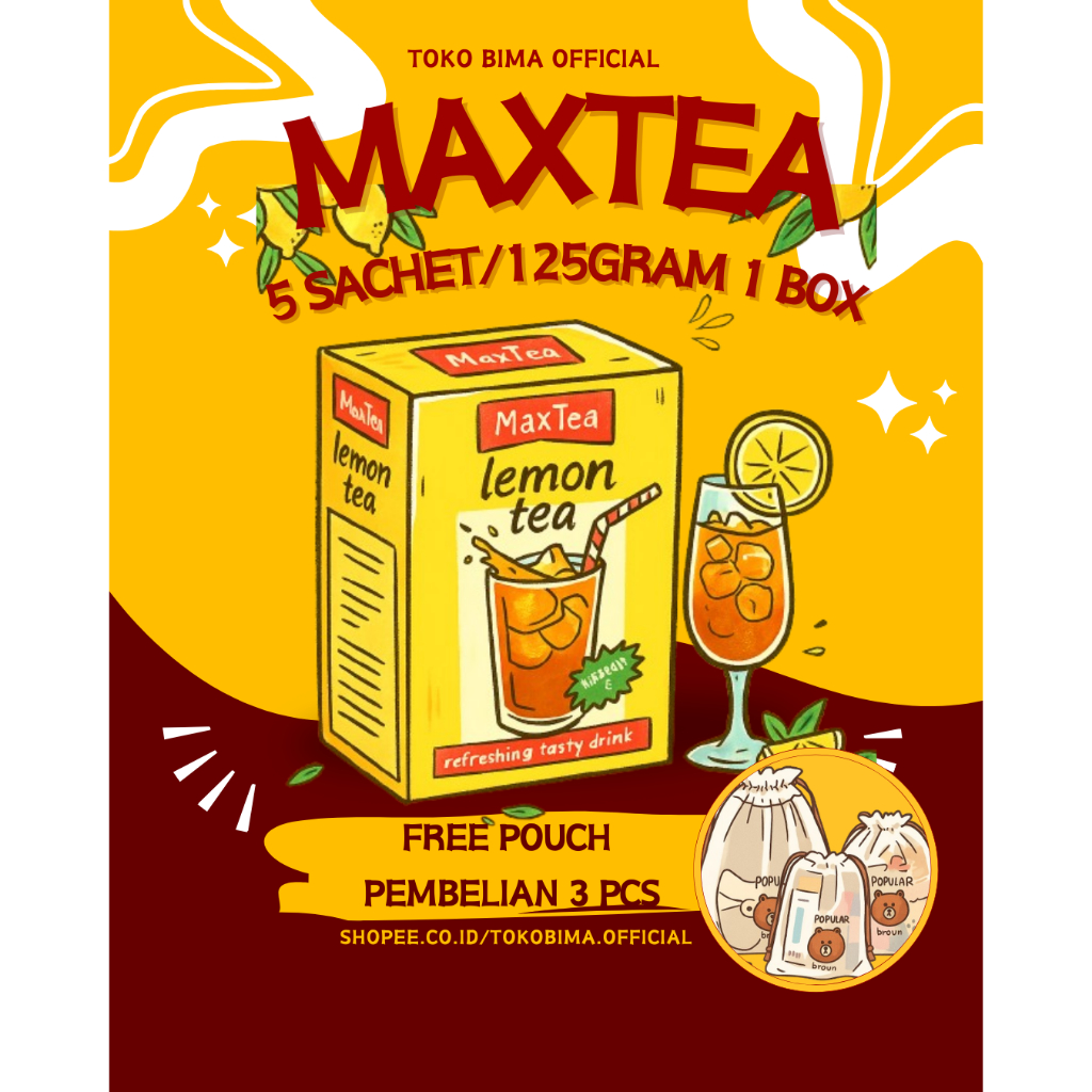 

MaxTea - Lemon Tea Harga Grosir (5 Sachet)/125gram