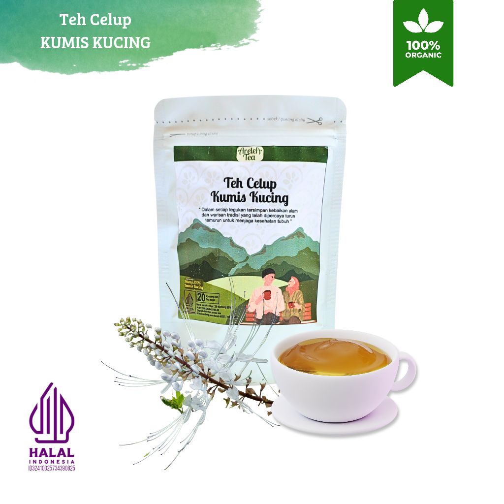 

Teh celup kumis kucing murni isi 20 pcs bagus untuk batu ginjal gula darah rematik asam urat menurunkan berat badan eksim