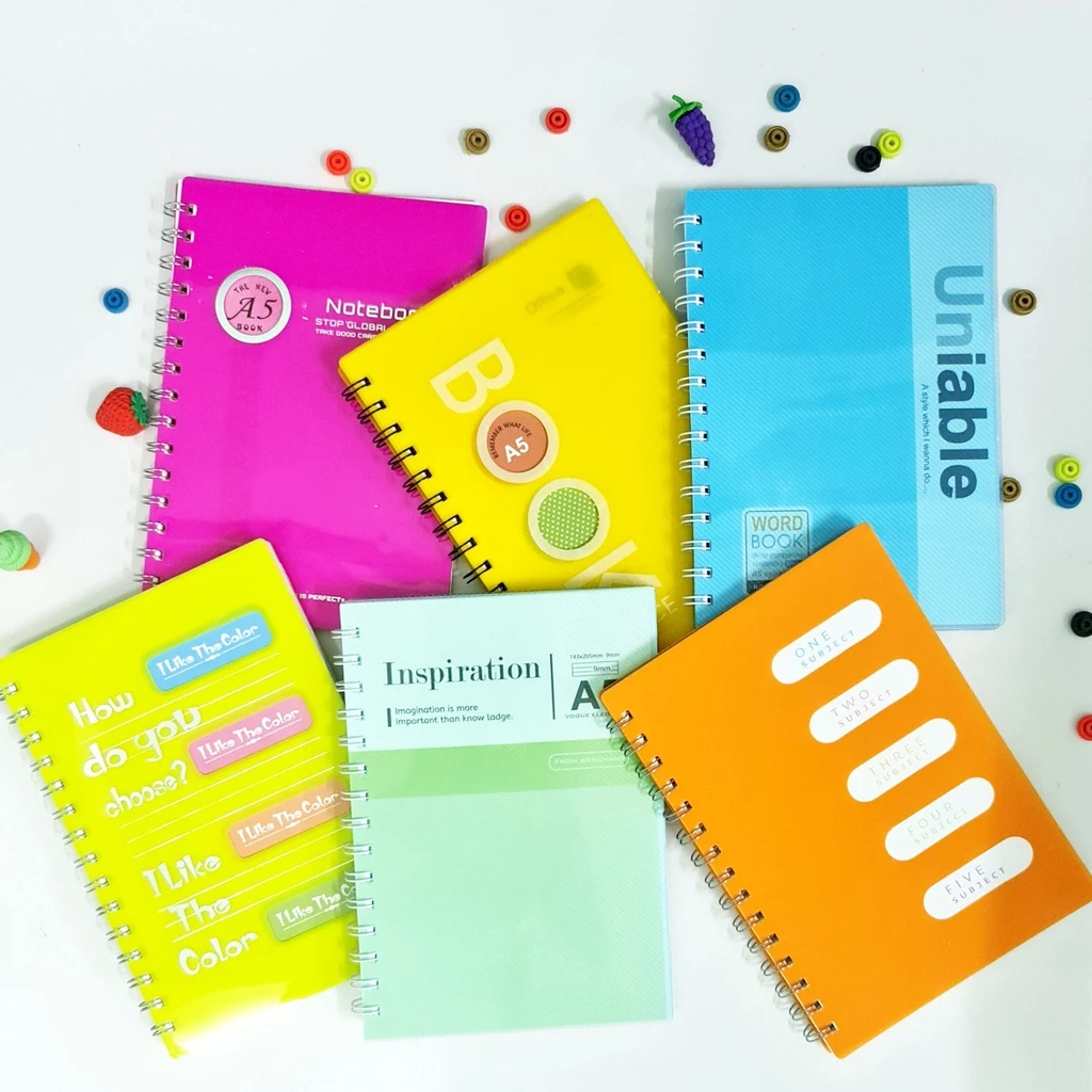 

[A+] Buku Tulis Spiral A5 80 Lembar Cover Plastik Warna Polos | Notebook Catatan