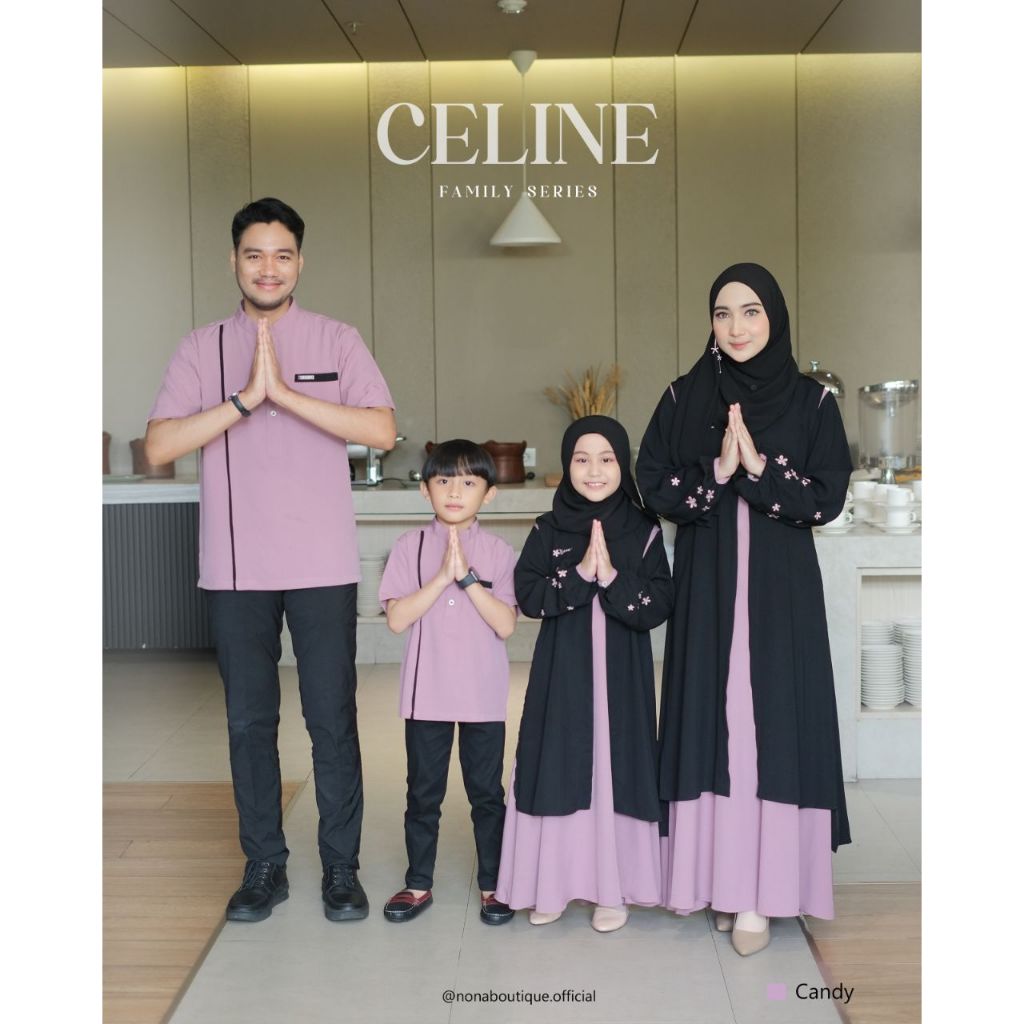 Nona - Celine Family Dress - Baju Setelan Lebaran 2026 Couple Keluarga Mom & Dad