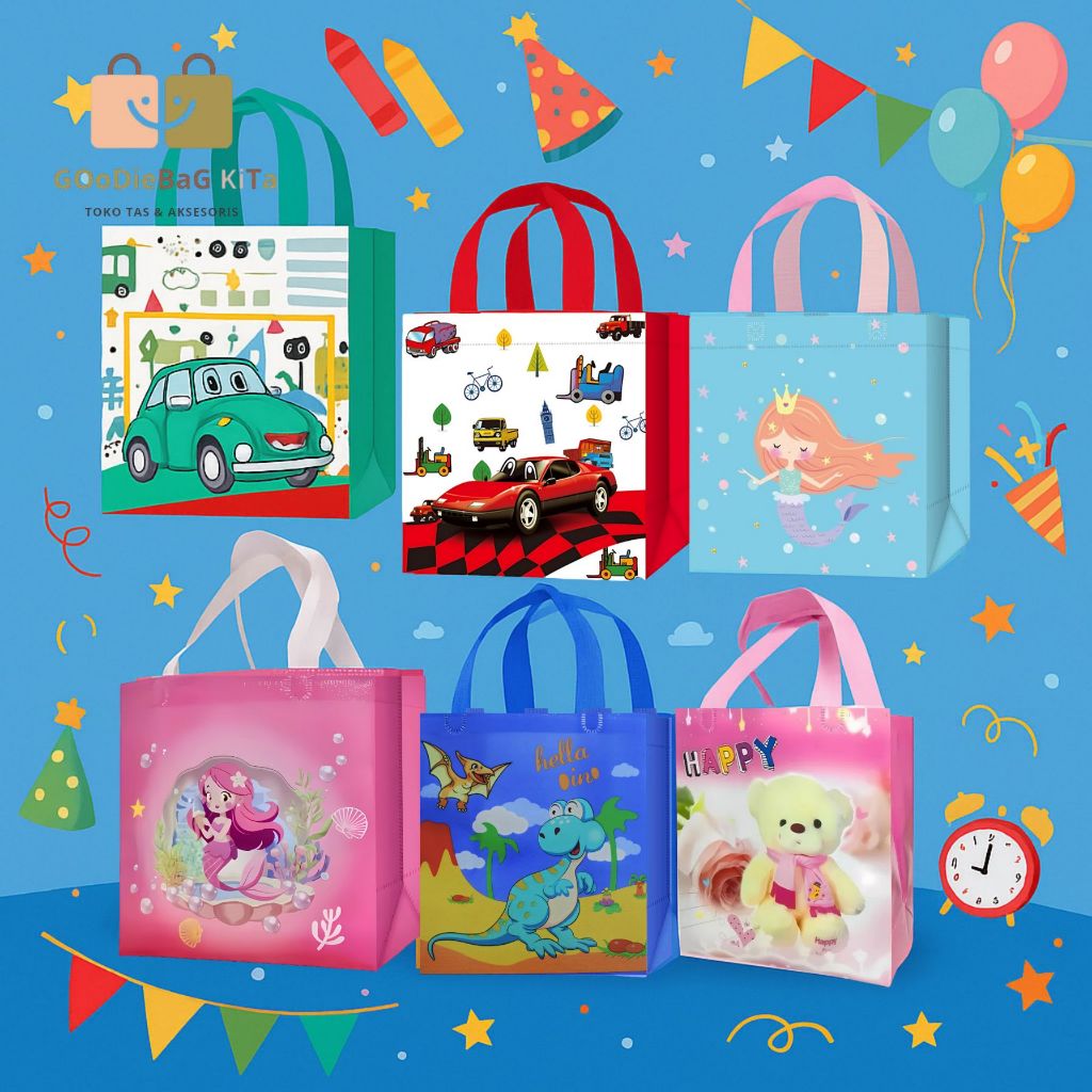 

Tas Goodiebag Anak Mermaid Princess/Warna Biru Cerah dan Lucu/tas ulang tahun anak/tas souvenir anak