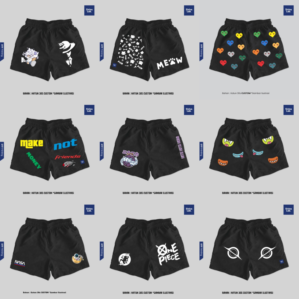 SICLUS LAB - [KOLOR KATUN] CELANA PENDEK BOXER PRIA | BOXER PRIA SABLON VARIASI KEREN