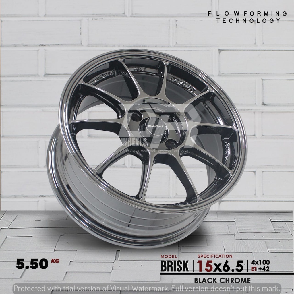 Velg mobil model tc105 ring 15 lebar 65 hole 4x100 warna blackcrome