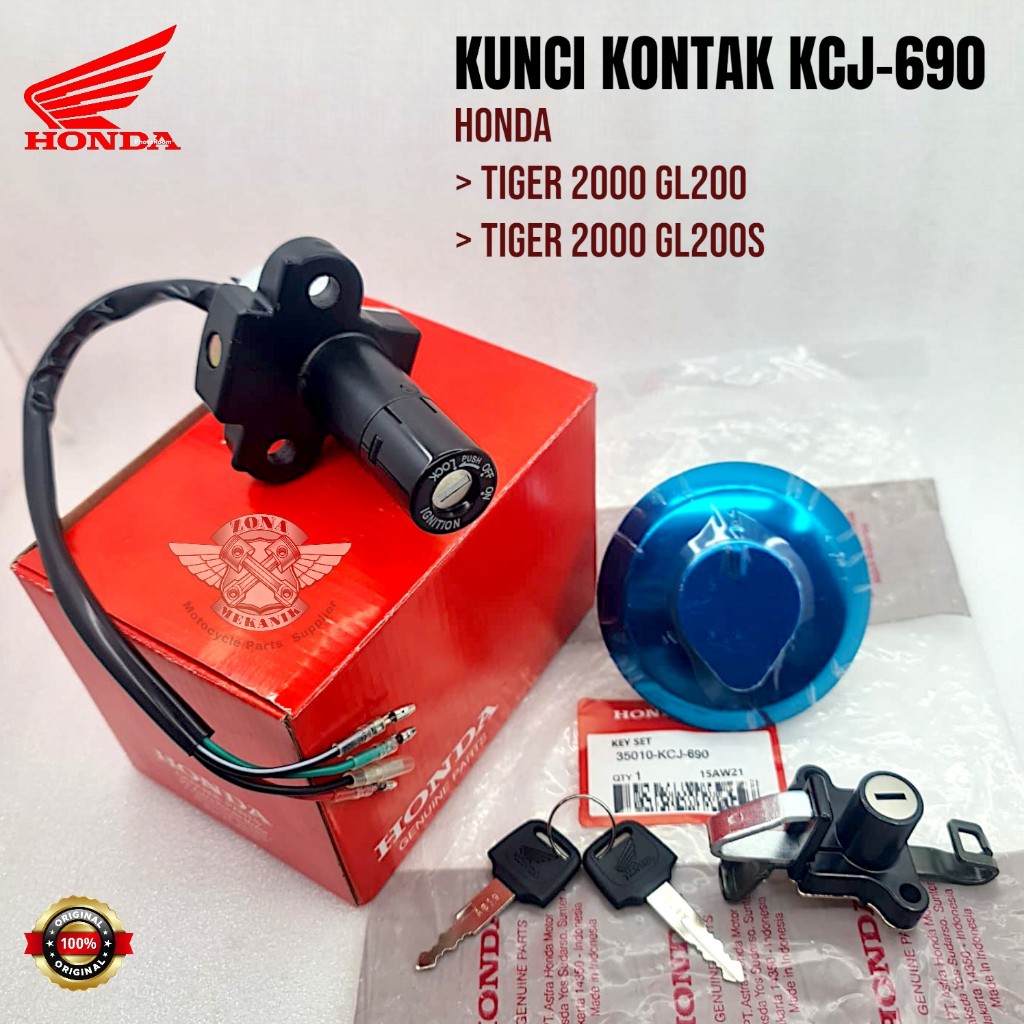 Kunci Kontak Honda Tiger 2000 Old Original Keyset Honda Tiger 2000 Kunci Kontak KCJ-690