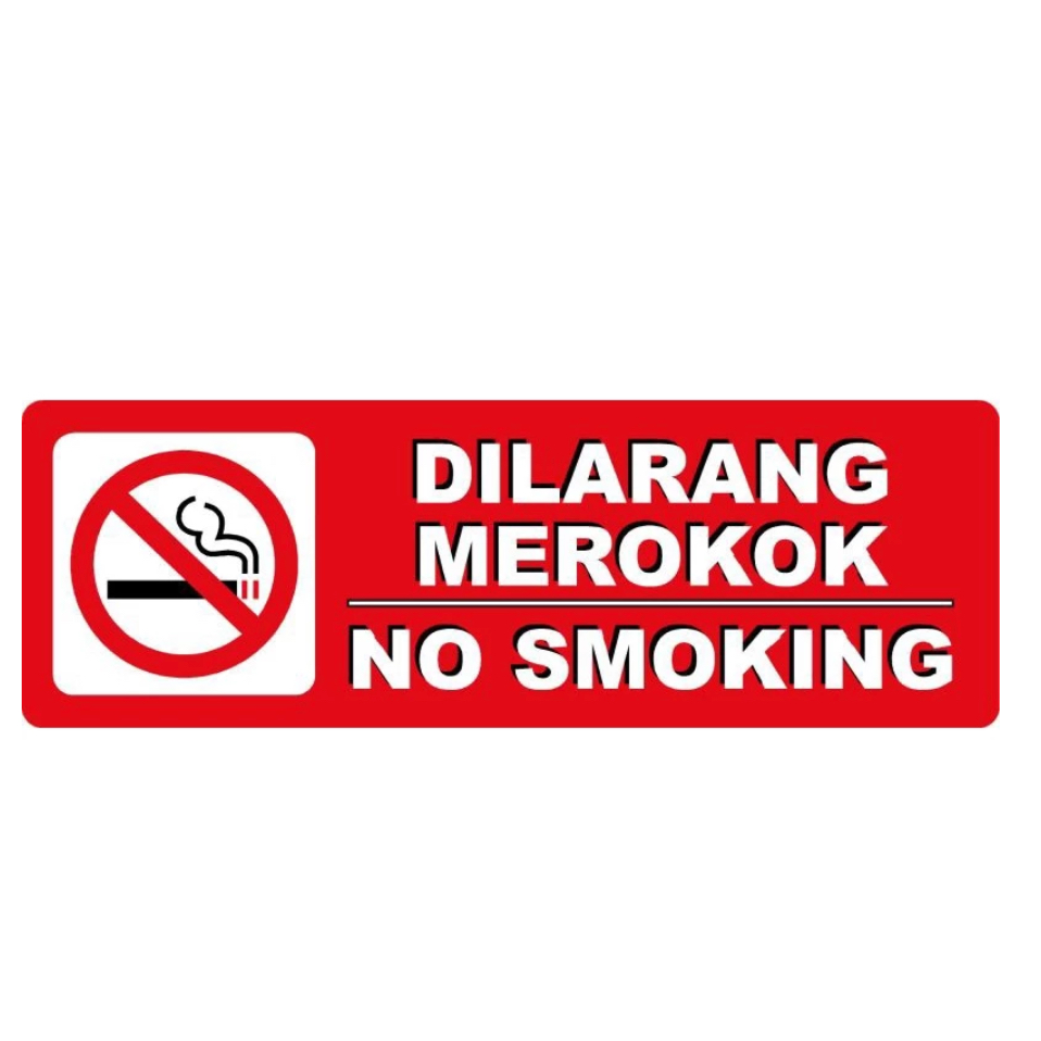 

STIKER DILARANG MEROKOK MERAH 5x15 cm NO SMOKING VAPE RAMBU PERINGATAN BAHAYA FW