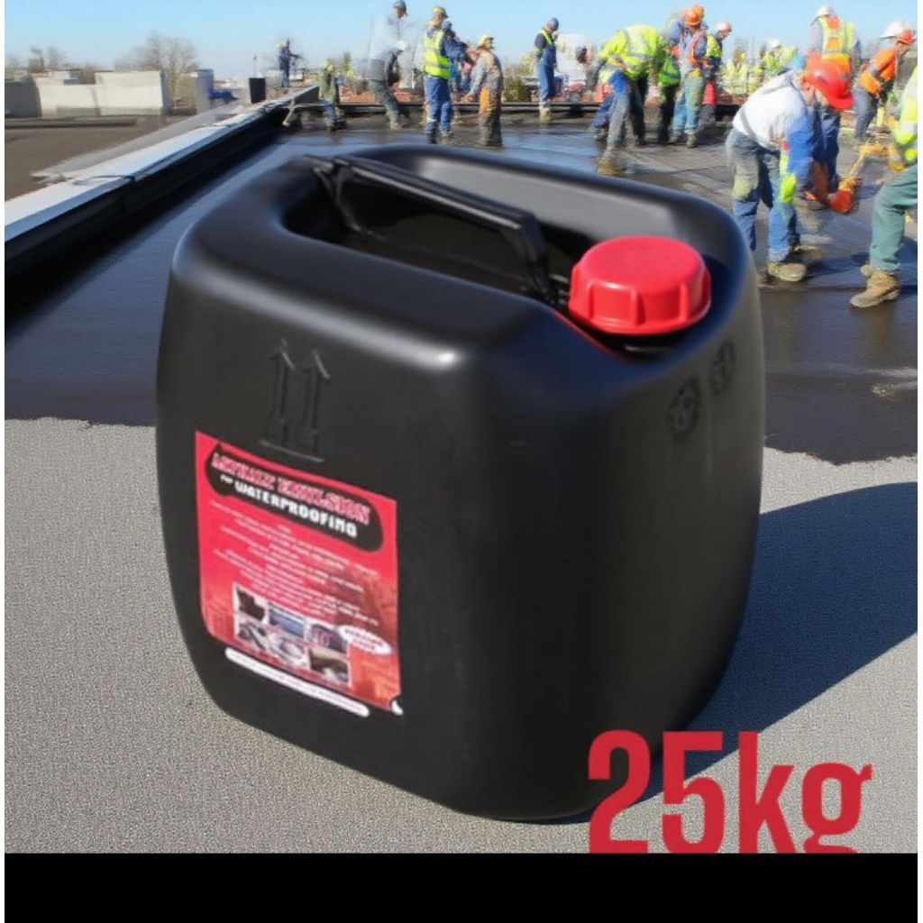 Aspalcair asphalt emulsion waterproofing 25 kg untuk dak atap, talang cor, asbes, spandek, seng, alk
