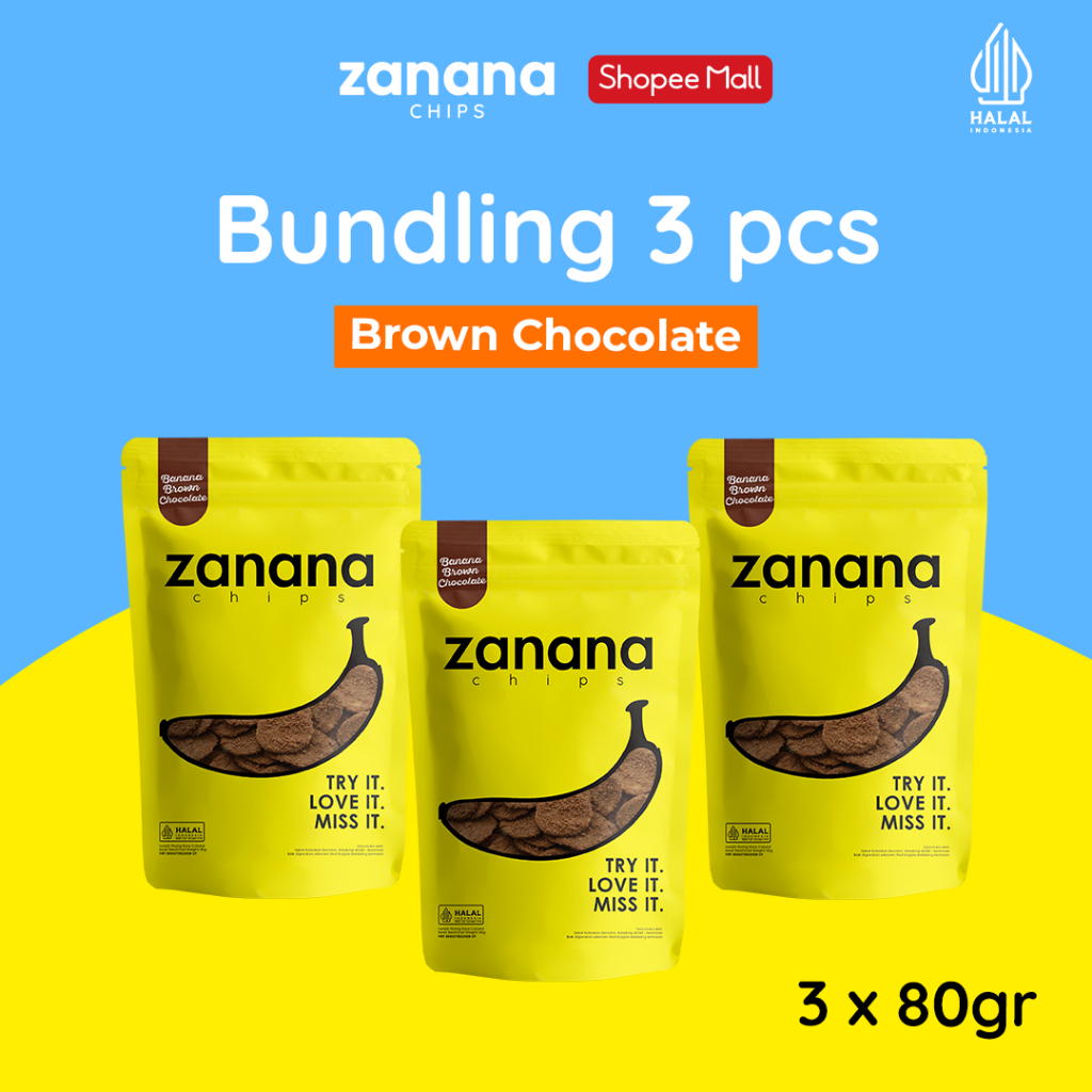 

Zanana Chips Paket Brown Chocolate 3 pcs | Keripik Pisang Bumbu Tebal dan Renyah