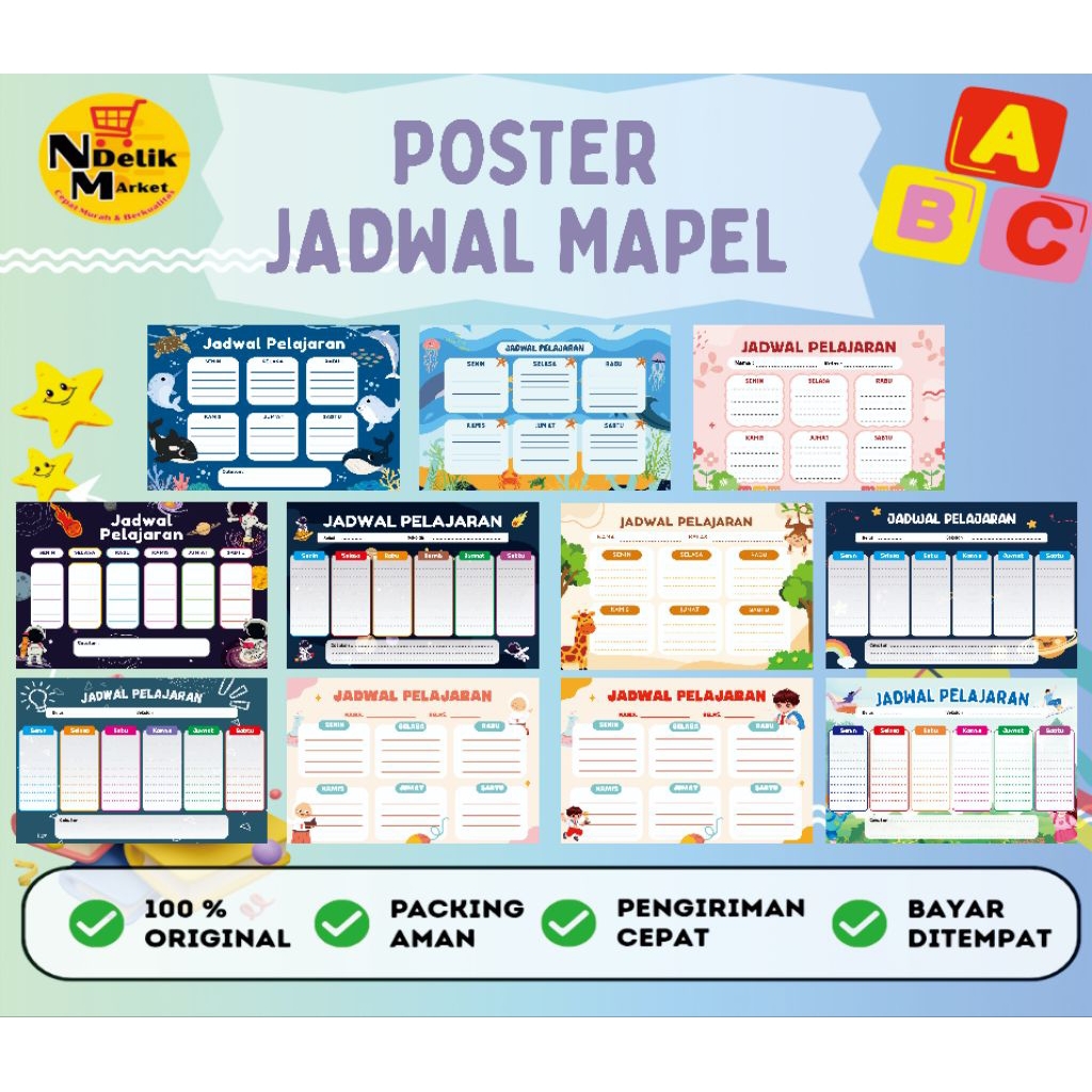

POSTER JADWAL PELAJARAN wipe & Clean - Poster Jadwal Pelajaran Anak