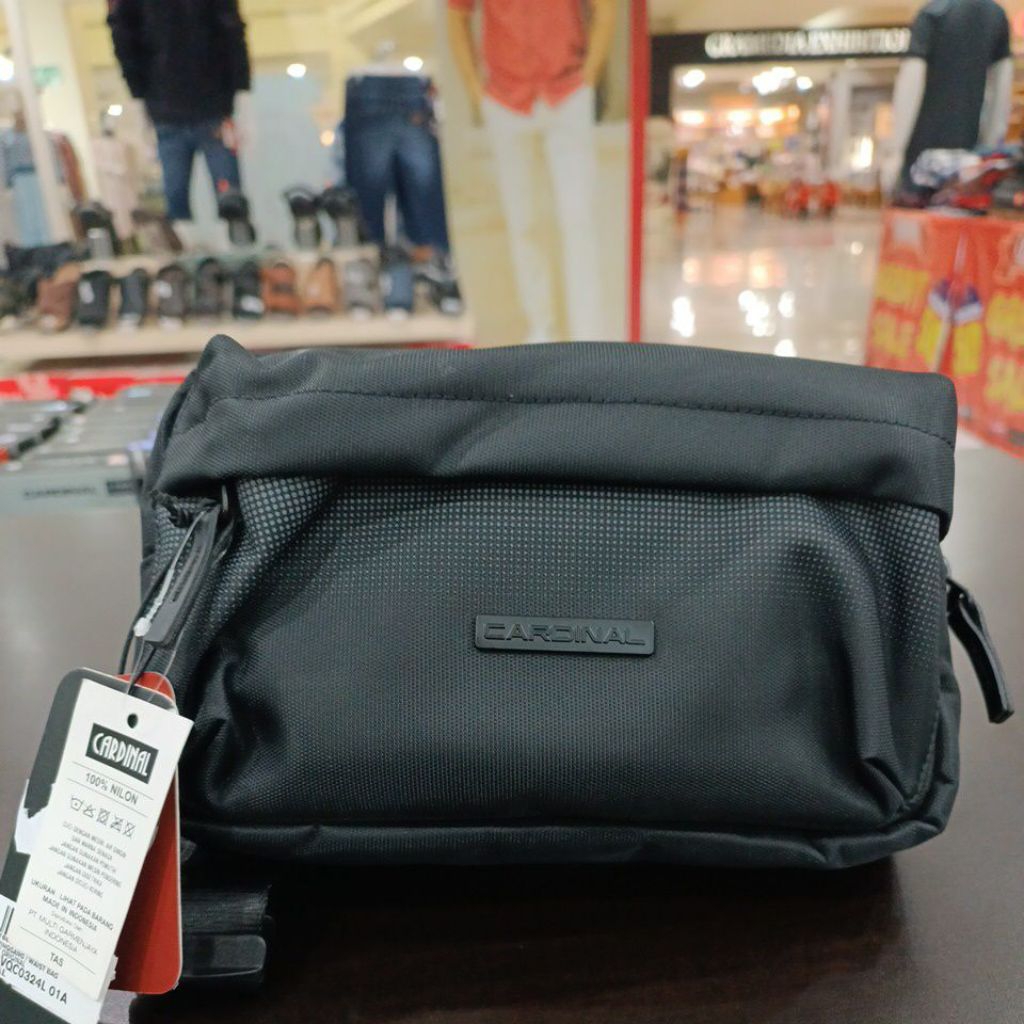 TAS PINGGANG/WAIST BAG CARDINAL, HITAM ORIGINAL, 100%NILON/5846367