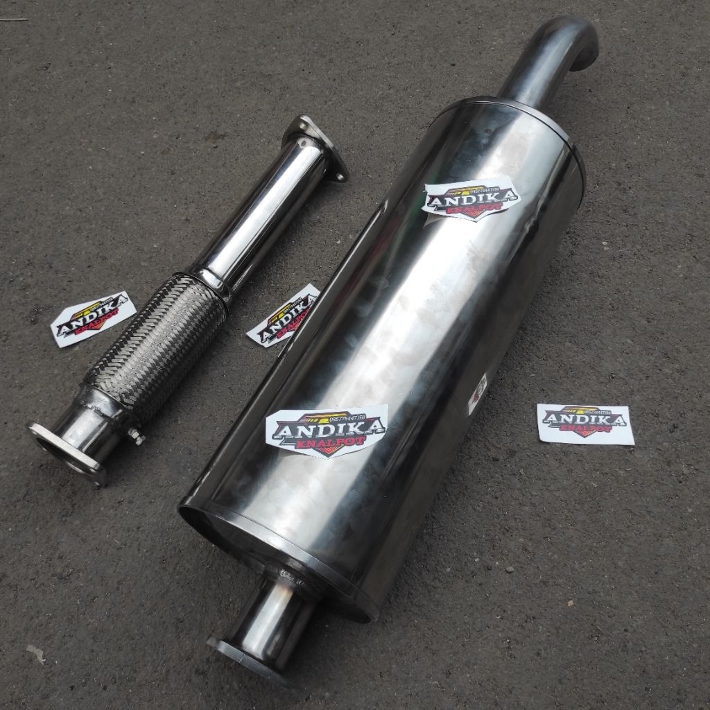 TABUNG KNALPOT STANDARAN & FLEKSIBEL NGIR CANTER EURO 2 FULL STAINLESS